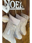 CALCETÍN NAVIDAD BEIGE