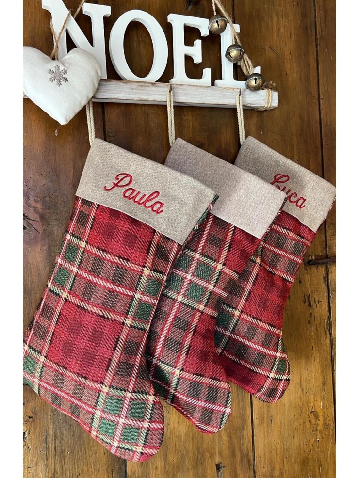 CALCETÍN NAVIDAD ROJO
